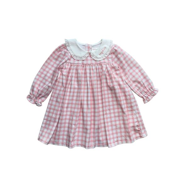 Cecil & Lou Monogrammed (Sophia) Baby Girl Peter Pan Collar Gingham Dress 2T - Picture 2 of 8
